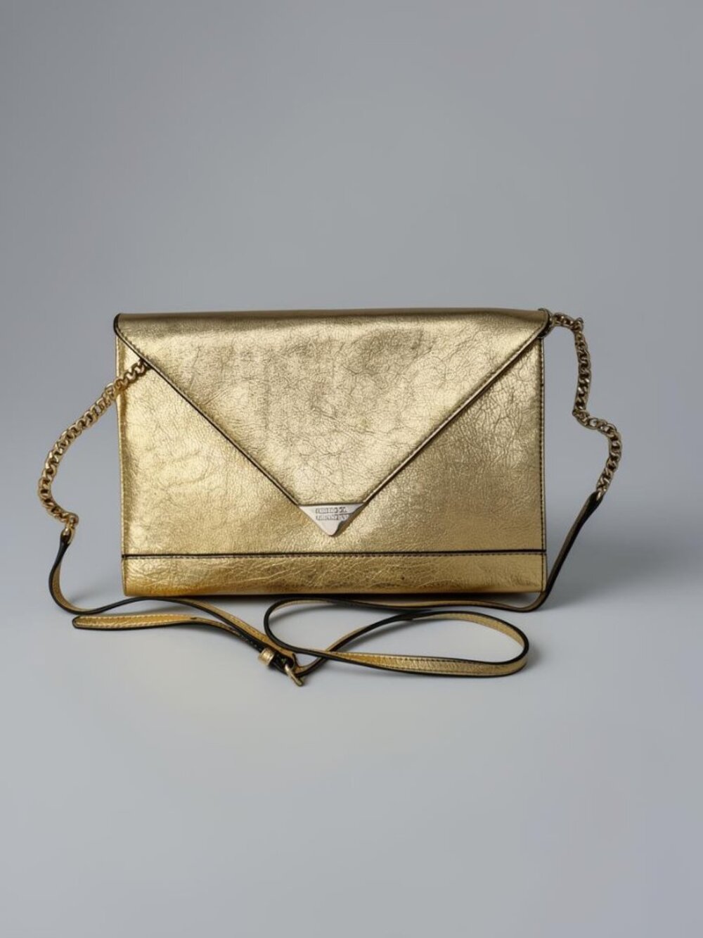 Rebecca Minkoff Gold Envelope Clutch / Cross Body Bag